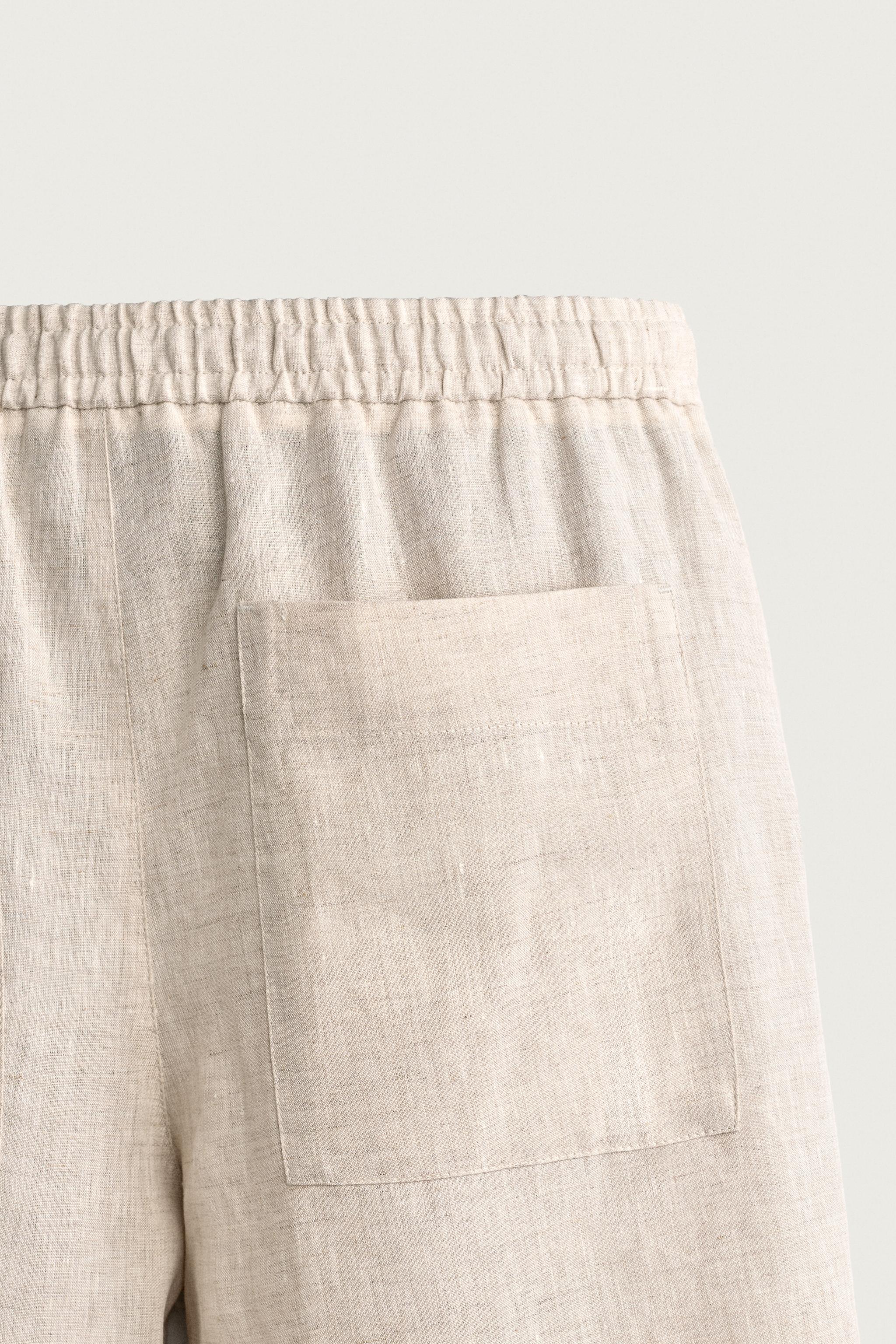 100% LINEN RELAXED-FIT PANTS