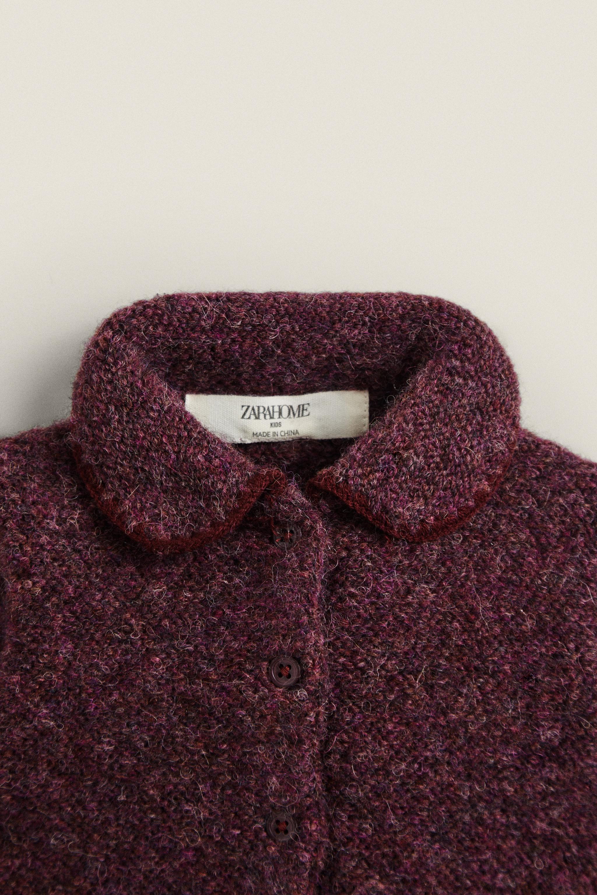 ALPACA BABY CARDIGAN - Burgundy