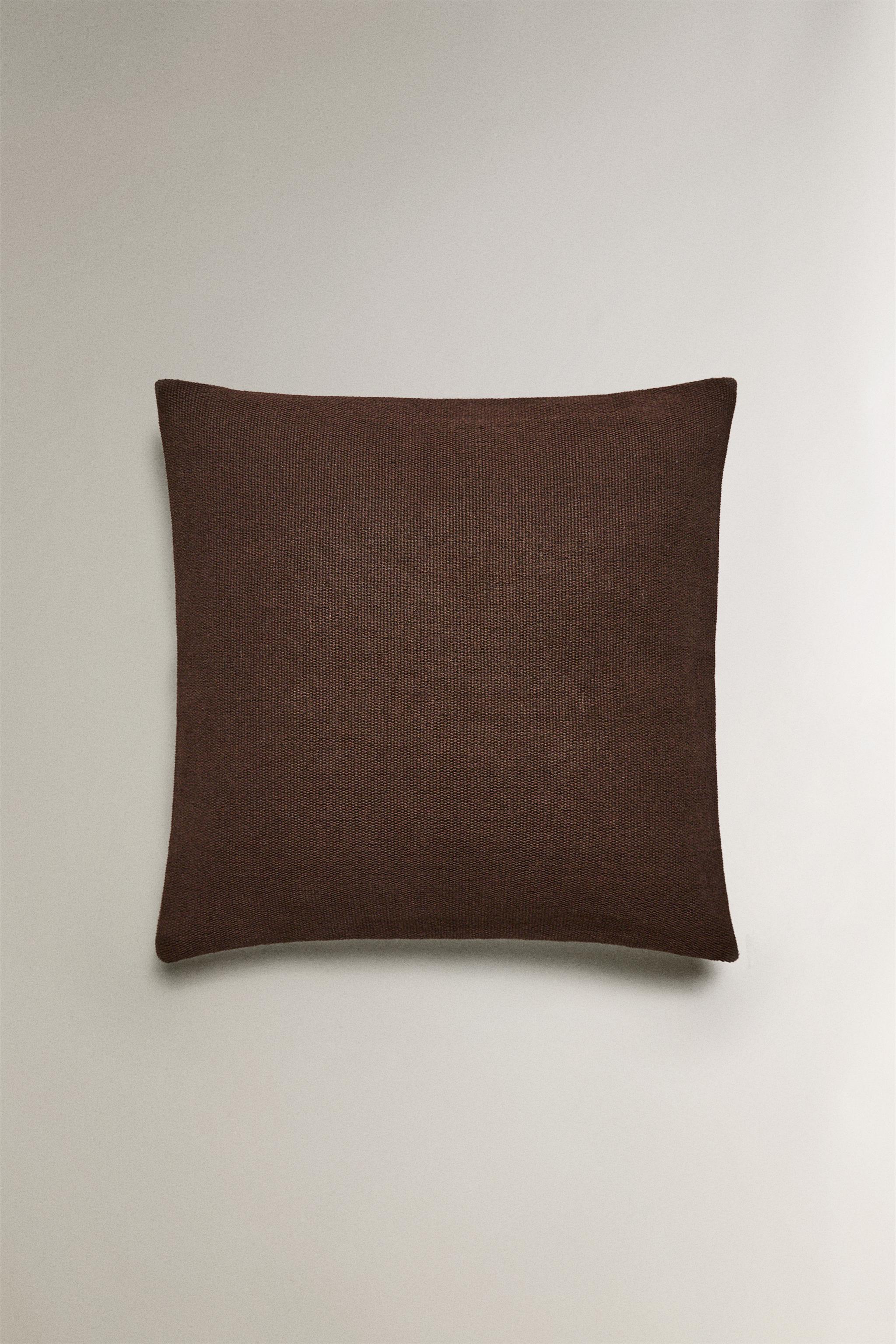 JUTE AND COTTON THROW PILLOW COVER