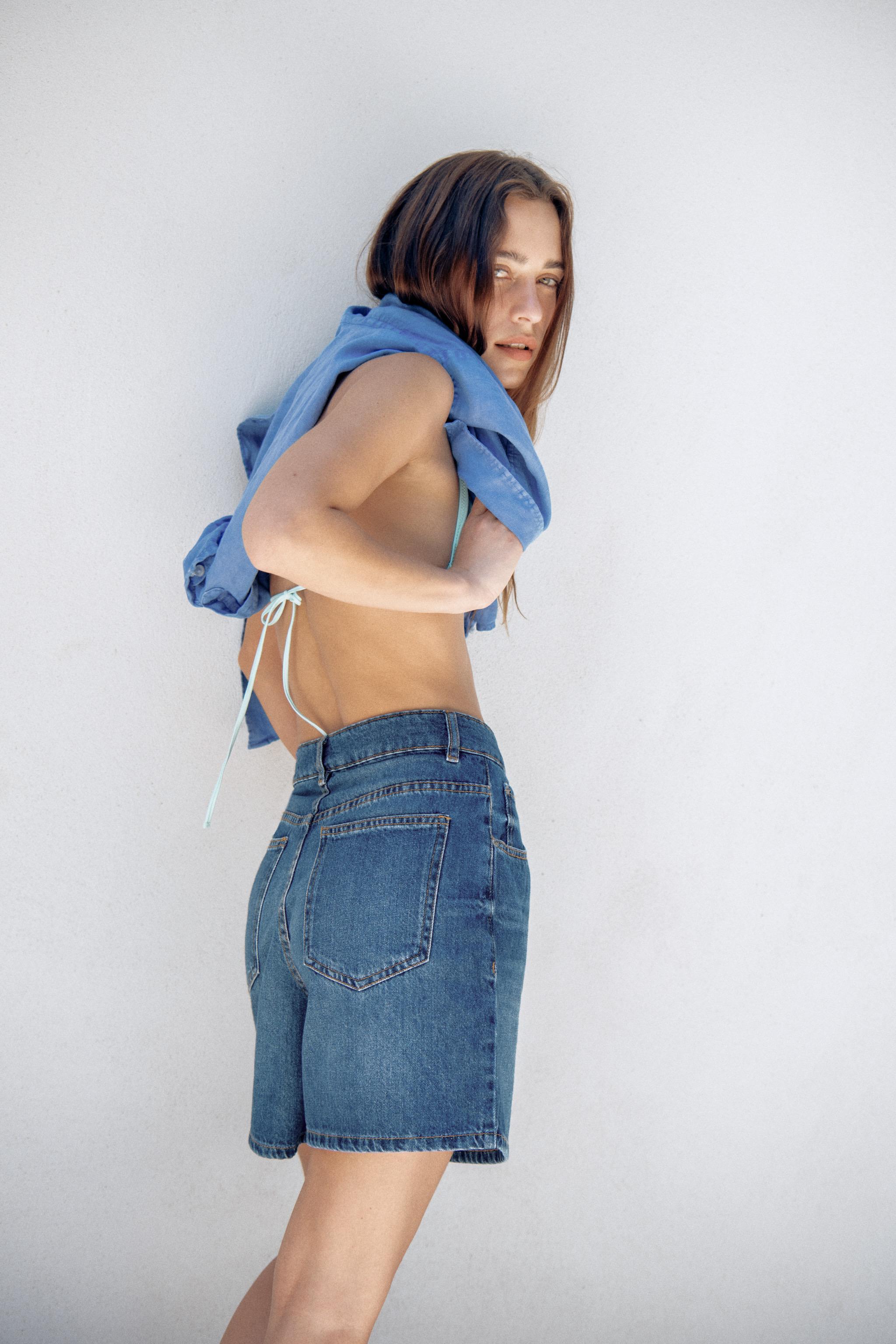 Женские шорты Zara ZW COLLECTION HIGH-WAIST DENIM SHORTS — фото 6