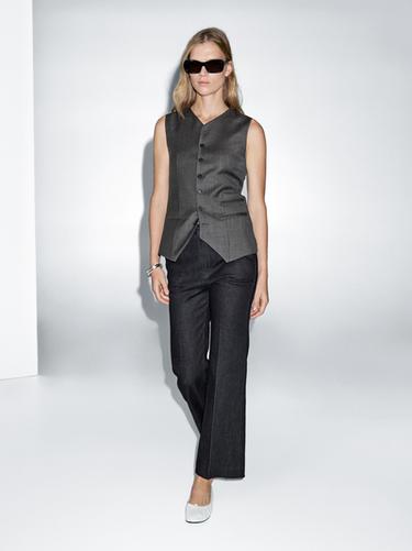 Jeans flare fit tiro medio - Azul de Zara