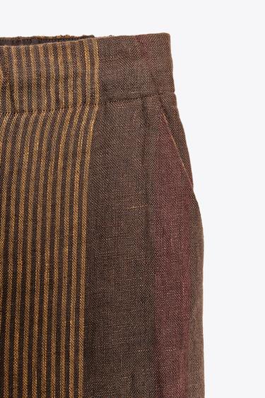 PANTALON RAYÉ 100 % LIN ZW COLLECTION - Multicolore de Zara - Image 7