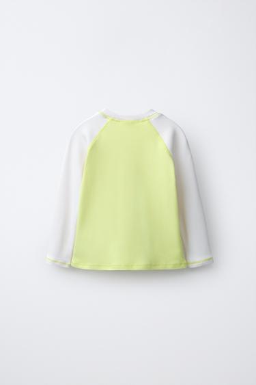 1-6 YEARS/ RAGLAN SLEEVE RASH GUARD - Light lime green by Zara - Image 1