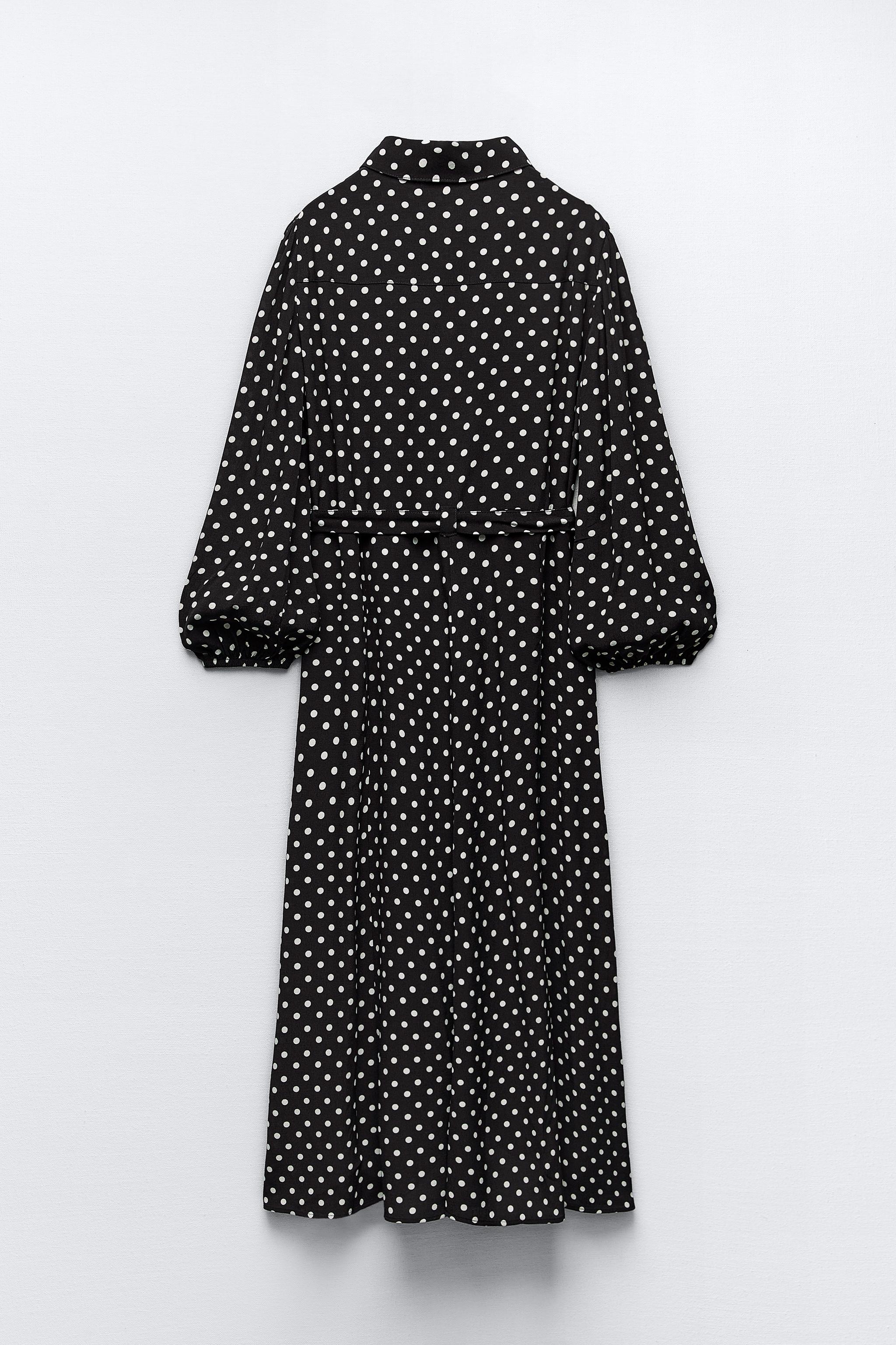 Zara dress white black 2024 spots