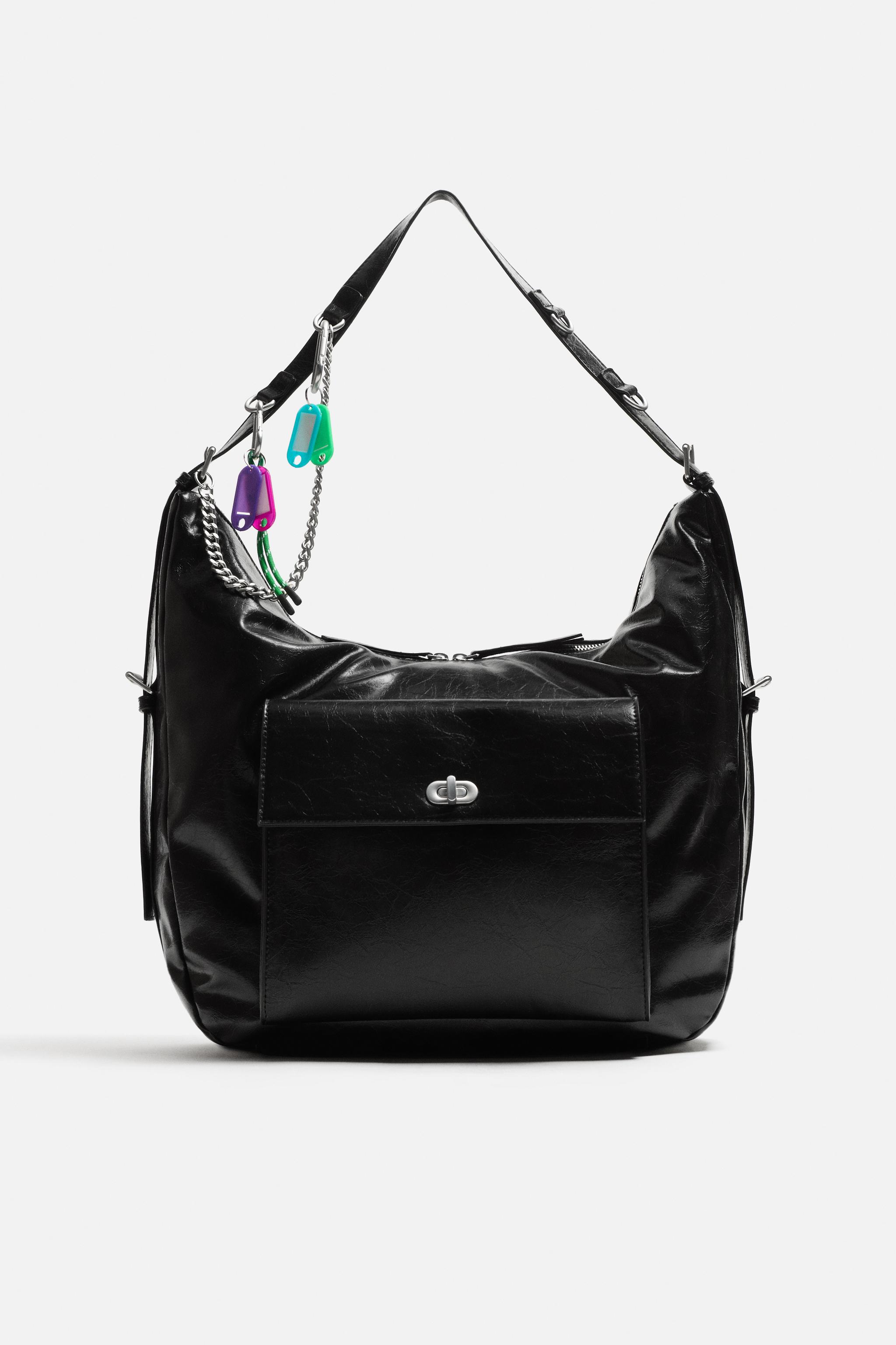 Black shoulder strap bag best sale