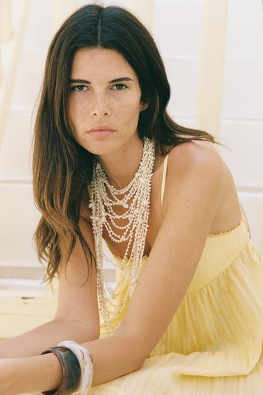 ROBE À PANNEAUX DOS NU - Jaune de Zara - Image 3