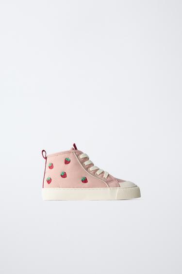 STRAWBERRY HIGH-TOP SNEAKERS - Pink by Zara - Image 0