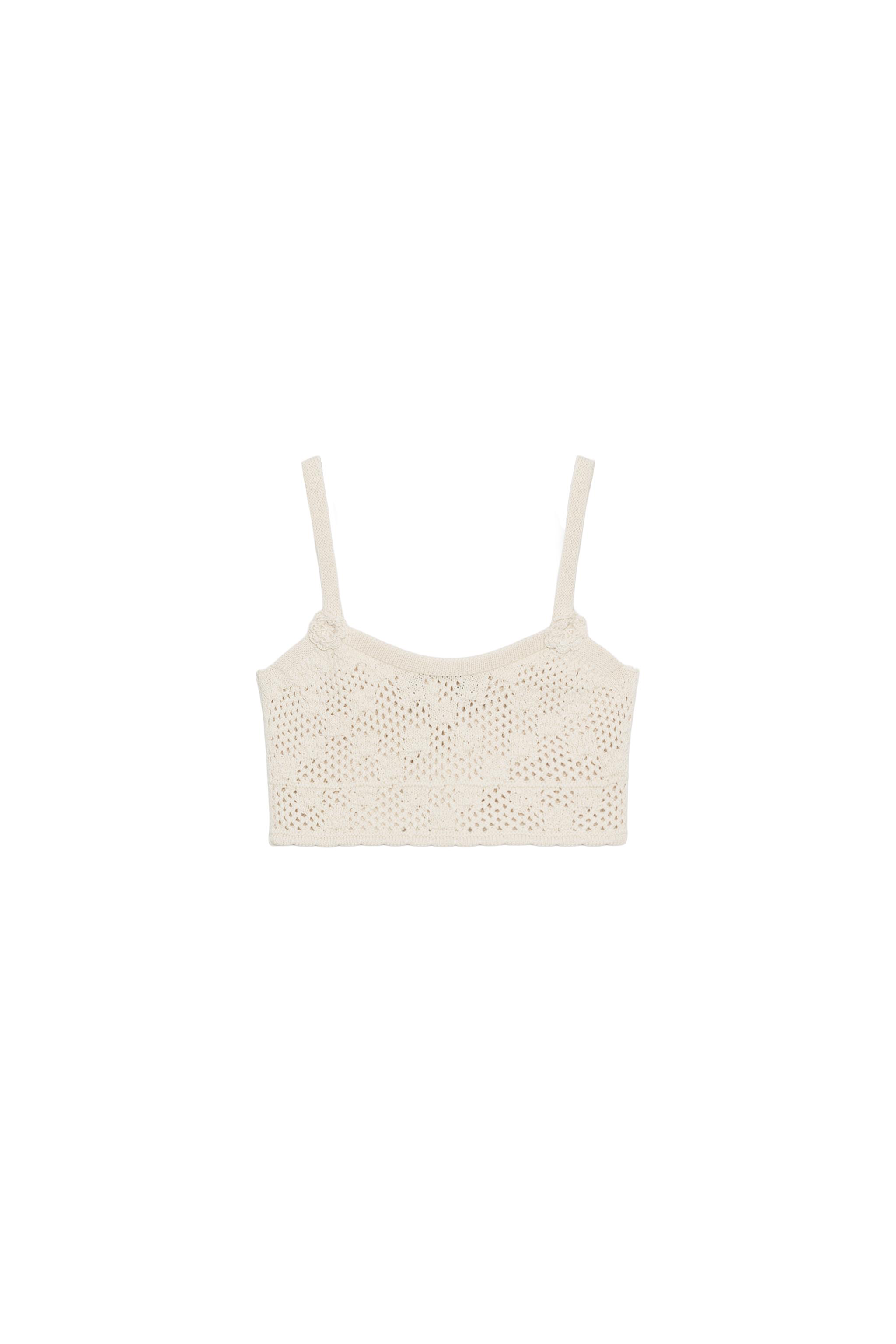 POINTELLE FLORAL KNIT TOP