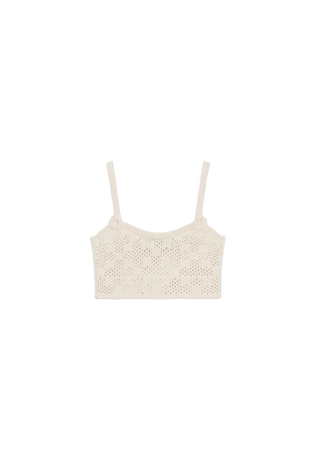 POINTELLE FLORAL KNIT TOP - image 3