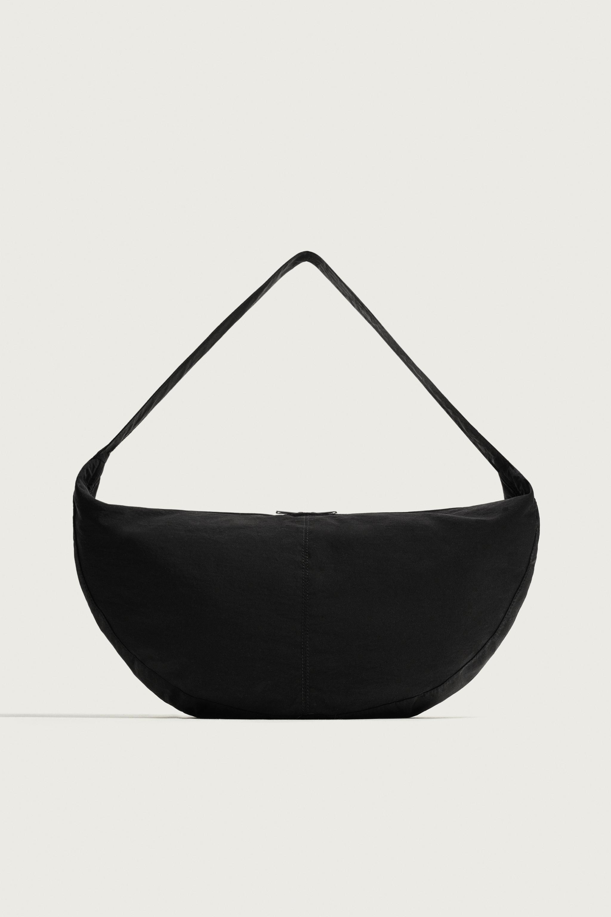 NYLON SHOULDER BAG — Black