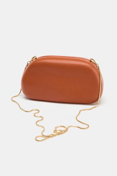 SAC RIGIDE FERMOIR DORÉ - Orange de Zara - Image 3