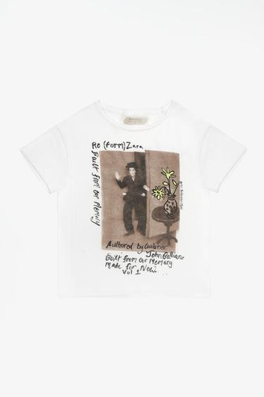 LIMITED EDITION GRAPHIC CROPPED T-SHIRT — Ecru / Brown 1