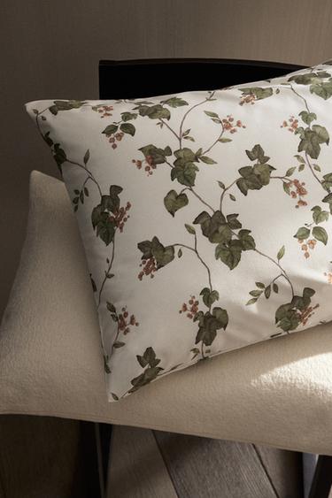 LEAF PRINT PILLOWCASE - Oyster-white by Zara - Image 5