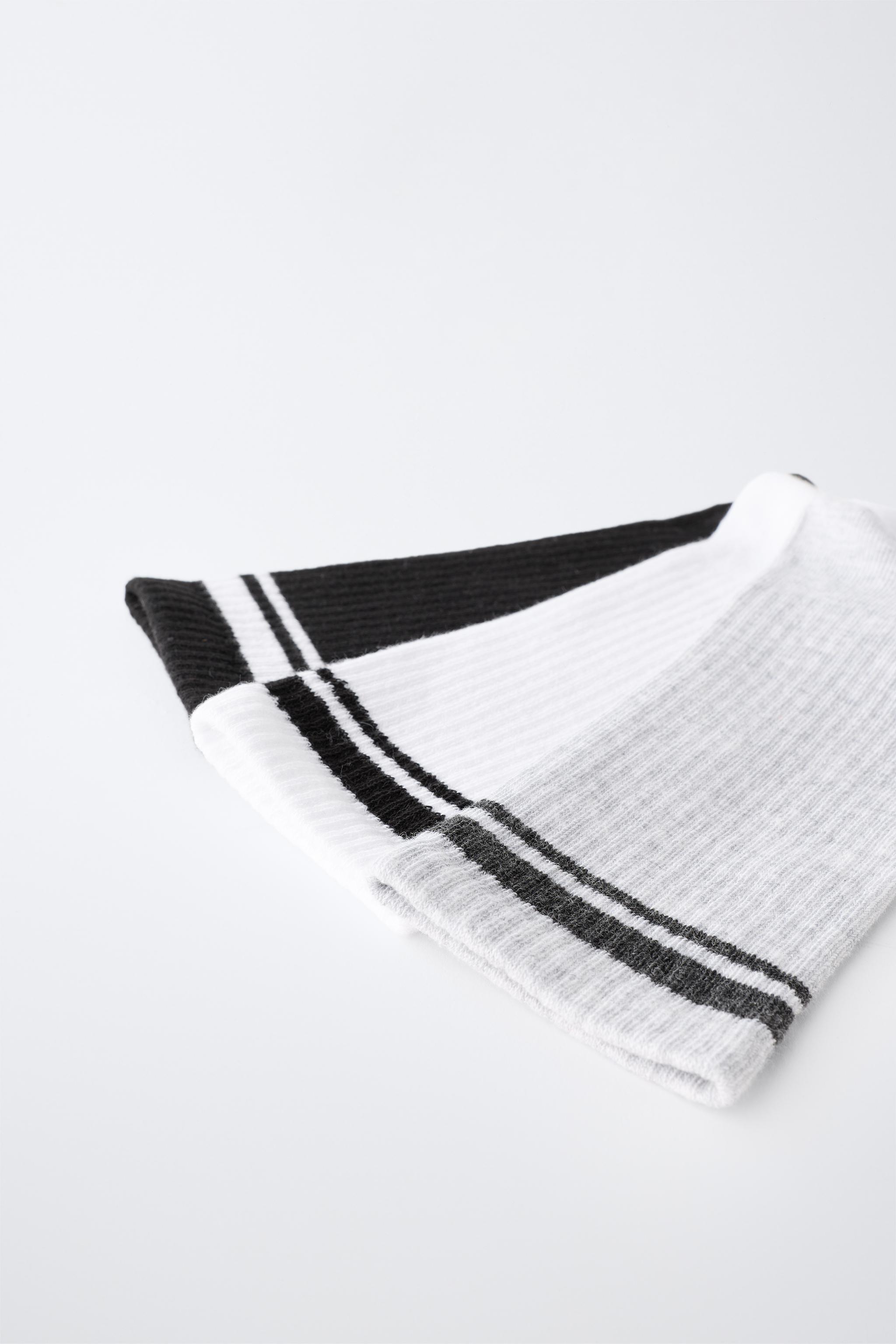 THREE-PACK OF SPORTY STRIPED HIGH SOCKS
