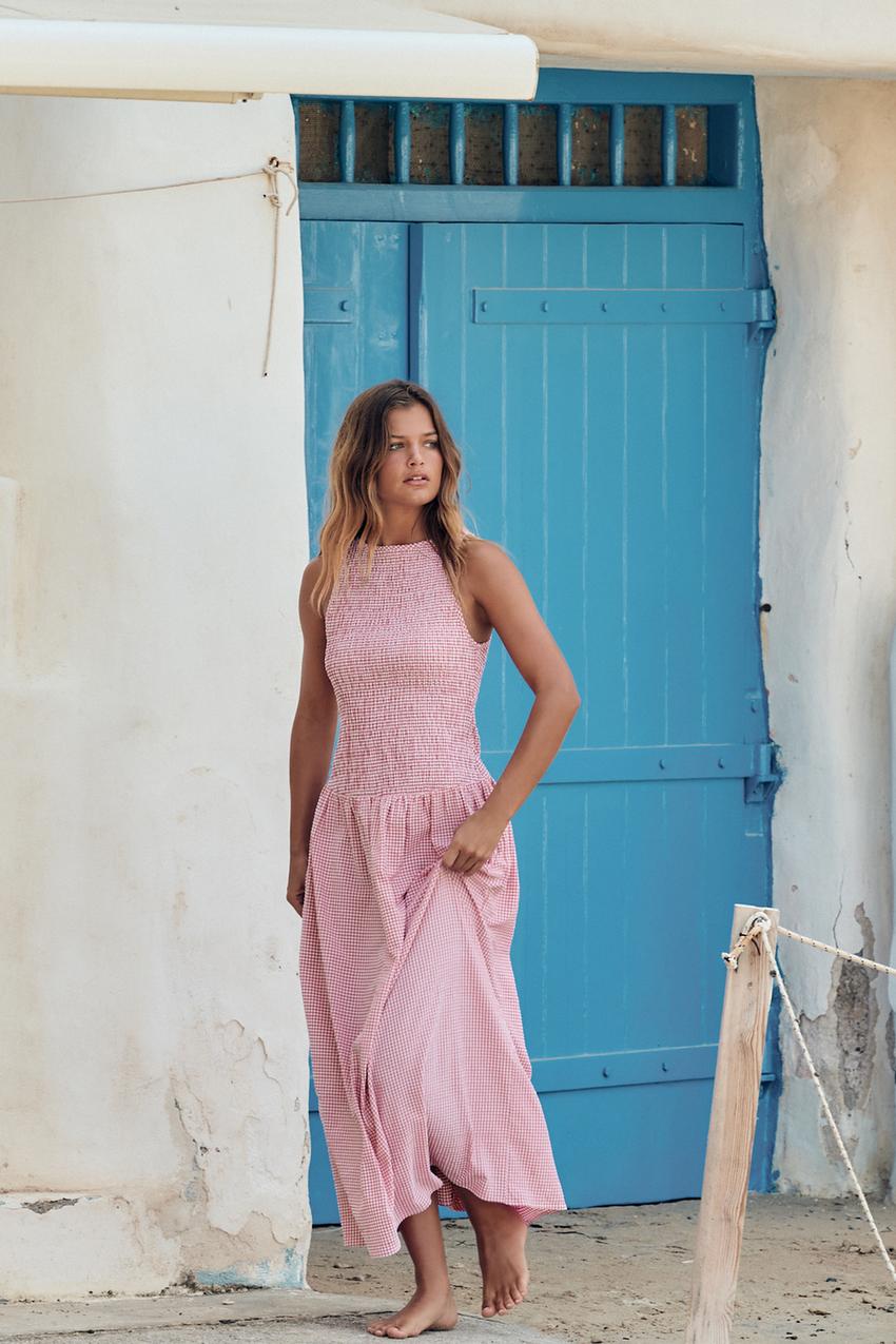 ROBE MI-LONGUE À CARREAUX VICHY