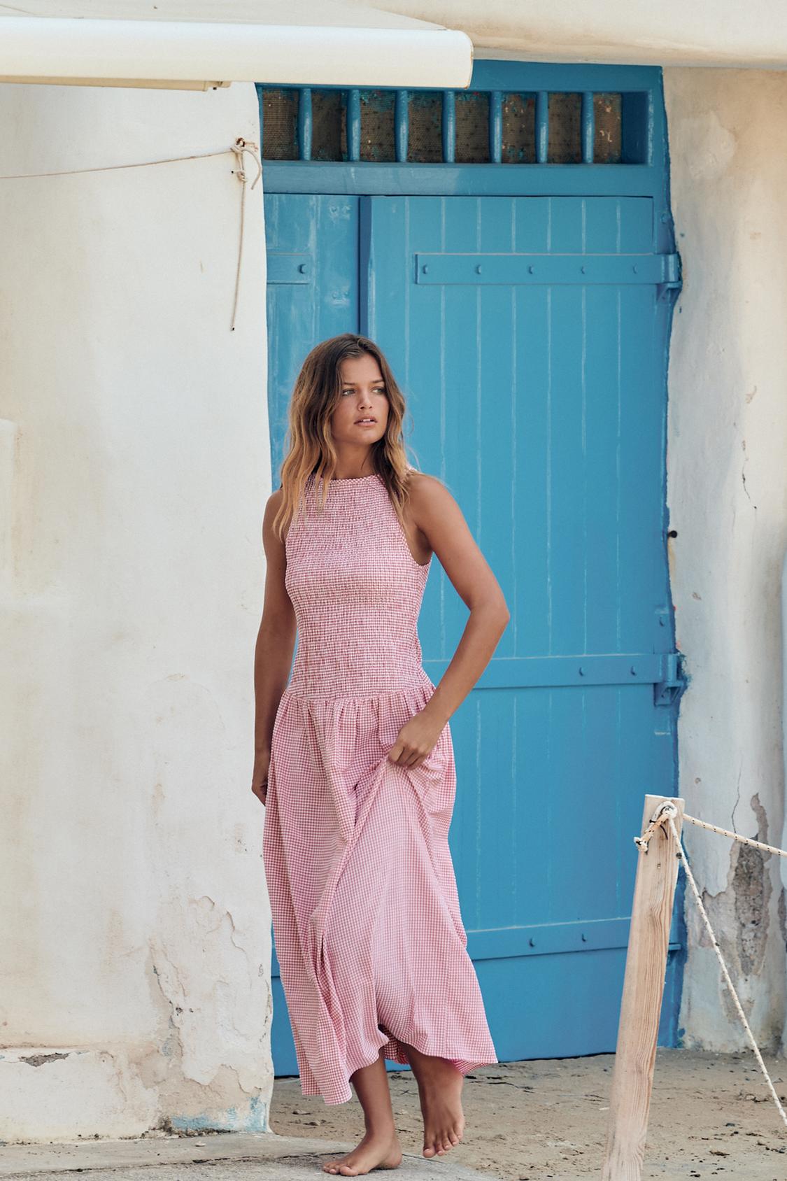 ROBE MI-LONGUE À CARREAUX VICHY