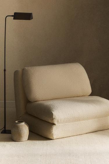 FOLDING BOUCLÉ ARMCHAIR - Ecru by Zara