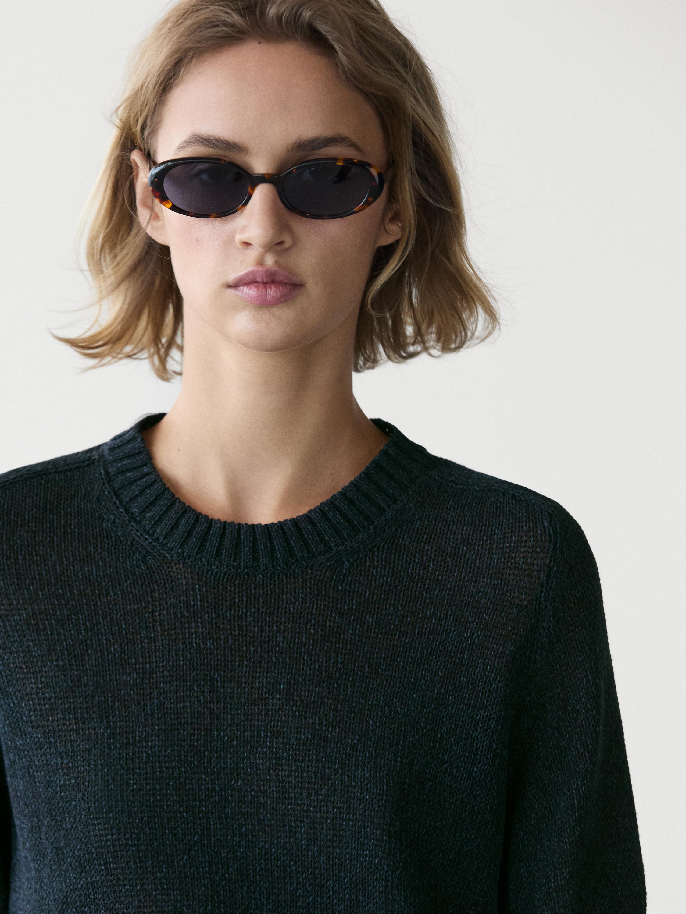 Pull en maille manches courtes