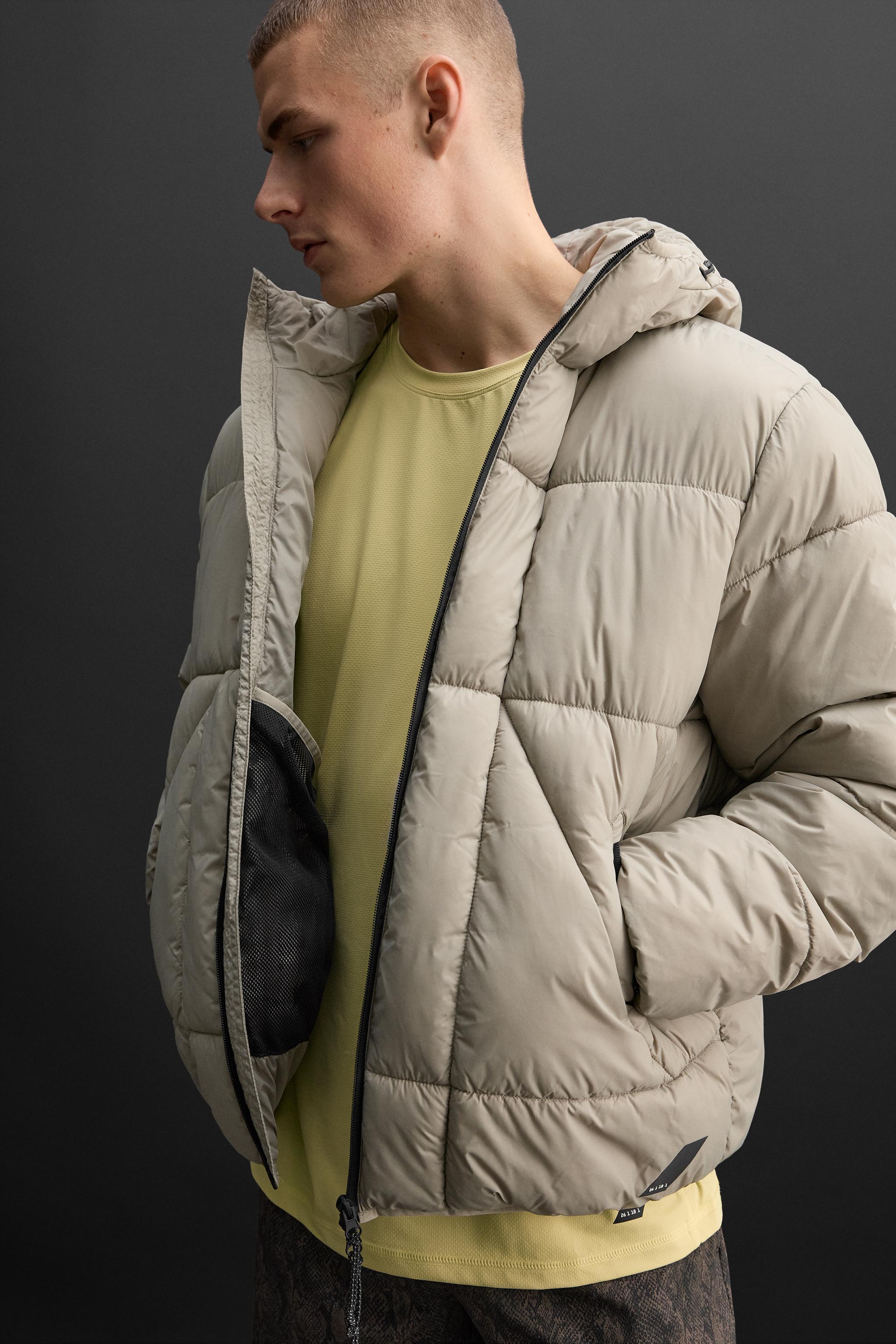 HOODED QUILTED JACKET - Light khaki | ZARA United States