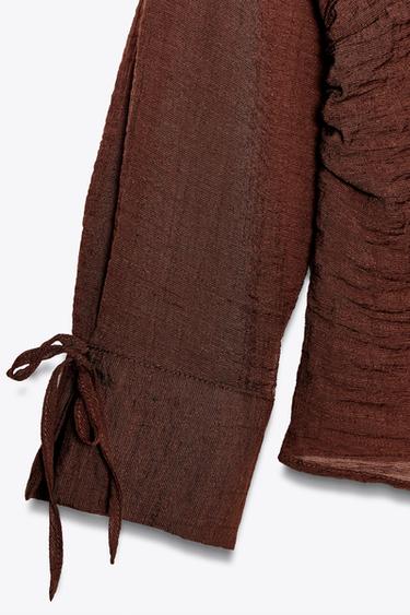 CREASED-EFFECT SHIRT - Brown by Zara - Image 7