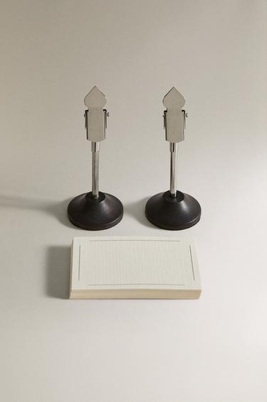 SET OF WOODEN PLACE NAMES HOLDERS AND CARDS - Brown by Zara - Image 1