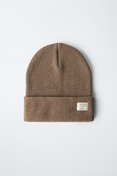 RIBBED COTTON BEANIE - camel by Zara - Image 2