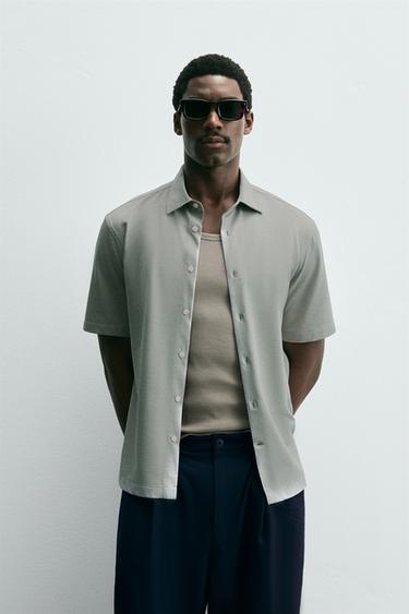 Zara SOFT REGULAR FIT SHIRT - Light green