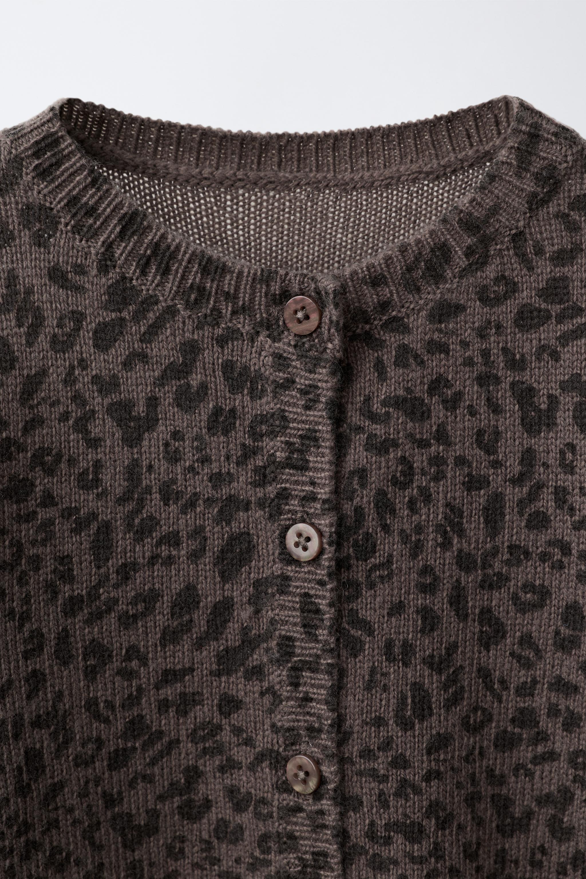 GILET EN MAILLE ANIMAL PRINT
