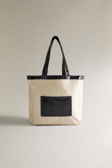 SAC FOURRE-TOUT EFFET VERNI HYDROFUGE - Blanc de Zara - Image 0
