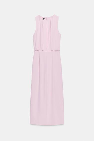 GATHERED WAIST MIDI DRESS - Pink by Zara - Image 4