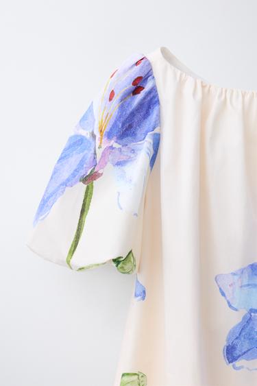 FLORAL PRINT DRESS - Ecru by Zara - Image 2