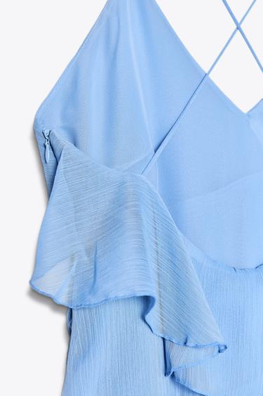 ZW COLLECTION RUFFLED DRESS - Mid-blue by Zara - Image 8