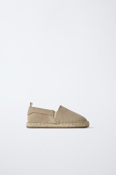 LEATHER AND JUTE SHOES - Sand Brown by Zara