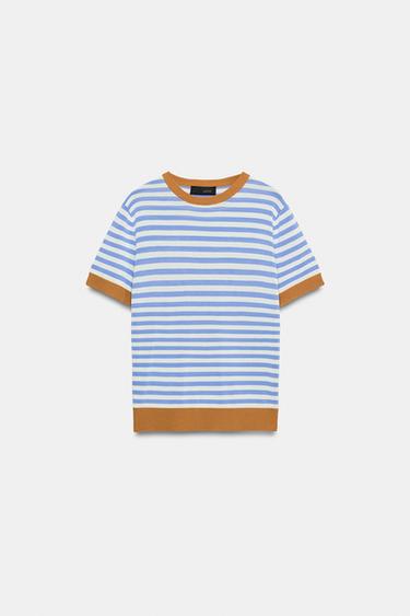TOP PUNTO RAYAS - Azul / Blanco de Zara