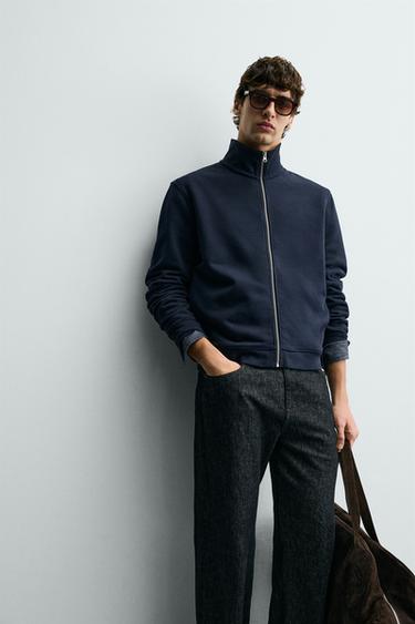 SWEAT ZIPPÉ BASIQUE - Bleu marine de Zara - Image 5