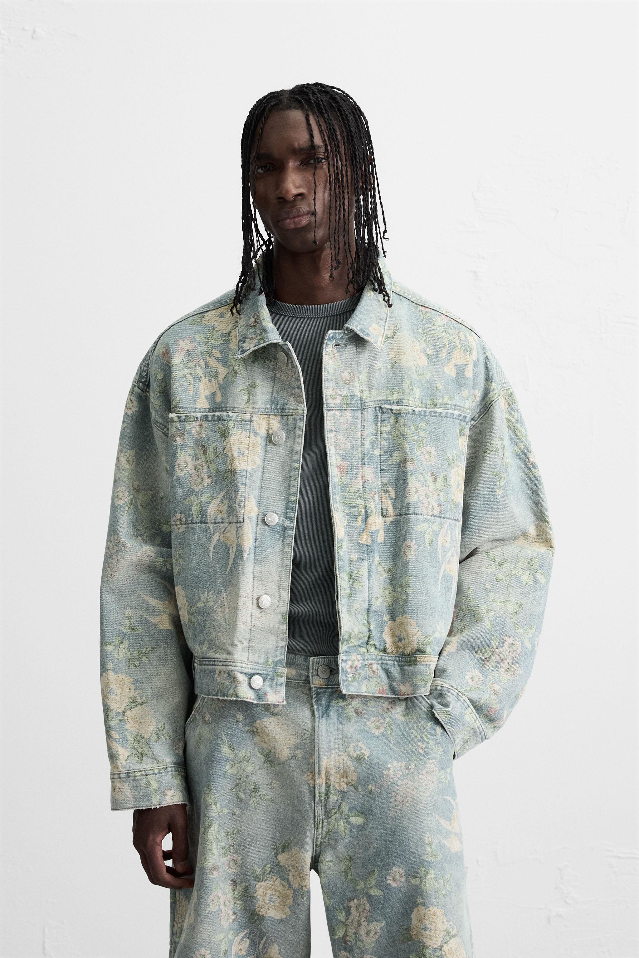 VESTE EN JEAN À IMPRIMÉ FLORAL