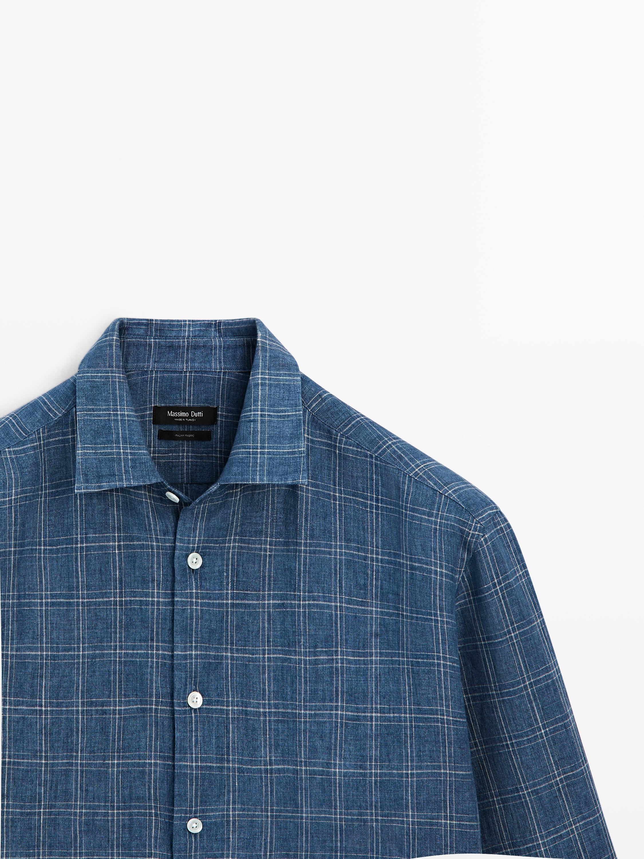 Chemise carreaux 100 % lin