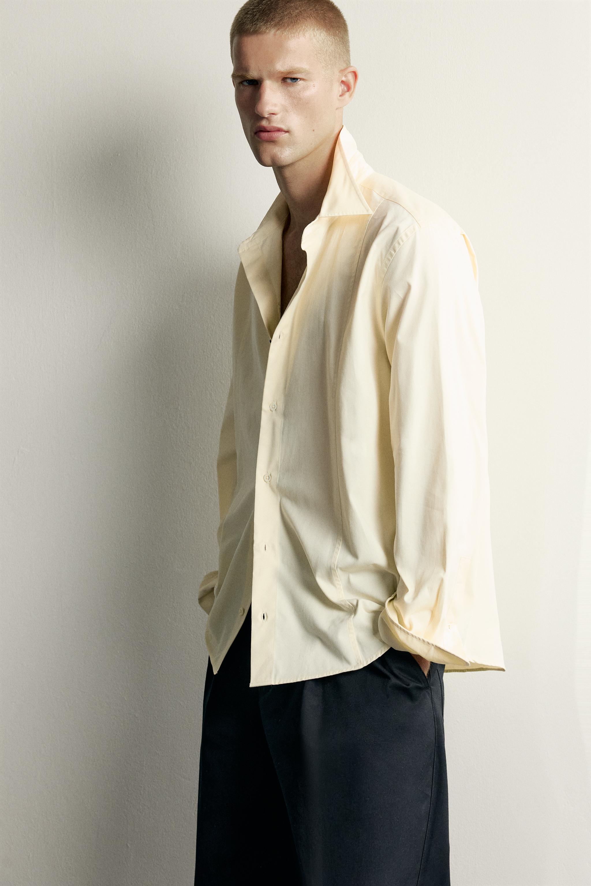 Мужские рубашки Zara RELAXED FIT SEAMED SHIRT — фото 6
