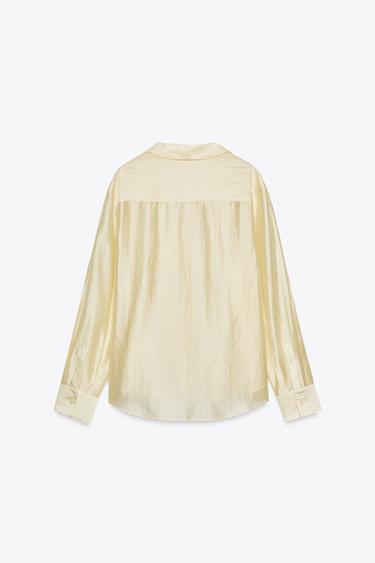 CHEMISE BRODÉE À POCHE ZW COLLECTION - Jaune de Zara - Image 5