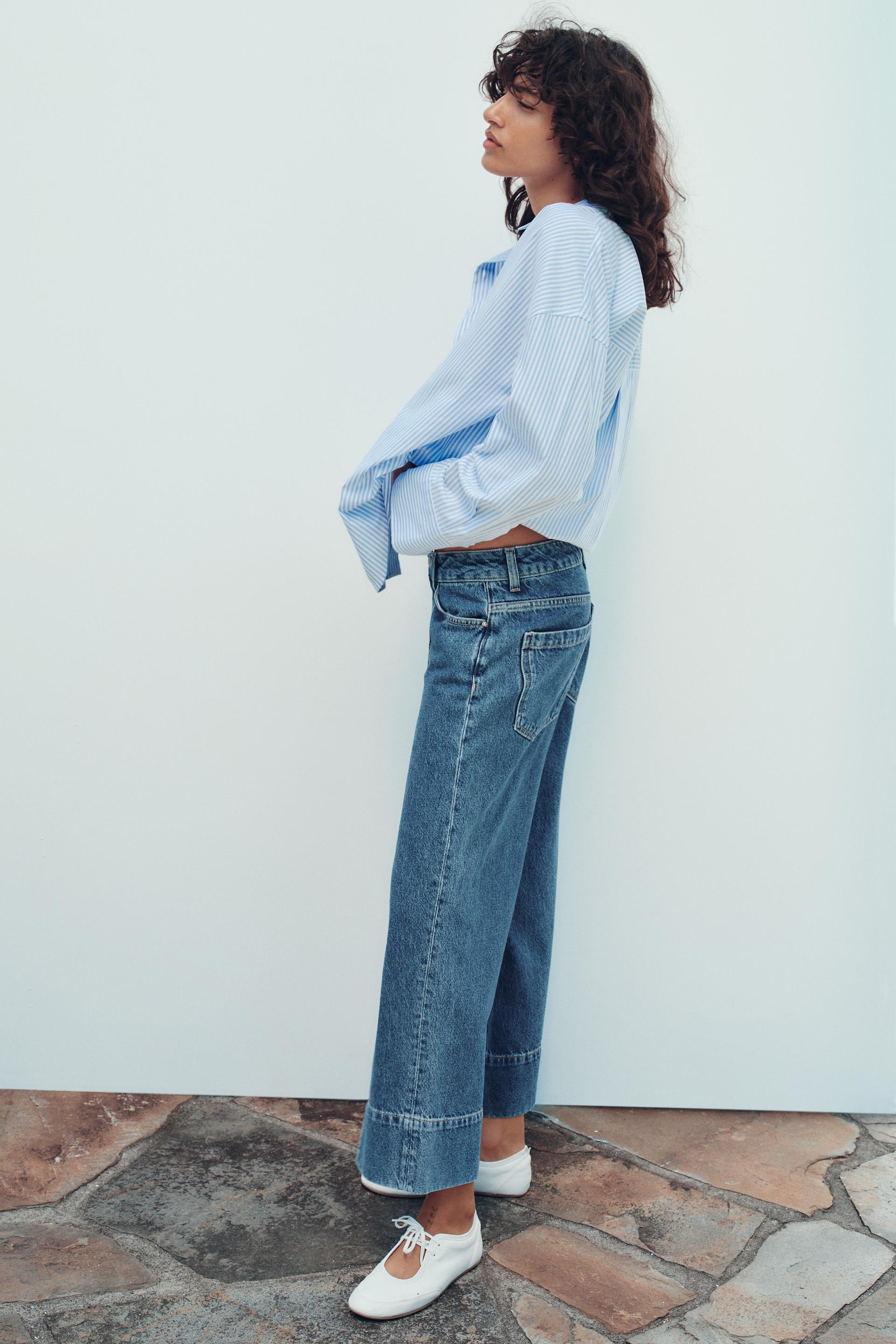 HIGH-WAISTED Z1975 CROPPED WIDE LEG JEANS