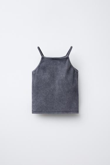 T-SHIRT EFFET DÉLAVÉ CLOUS - Gris anthracite de Zara - Image 1