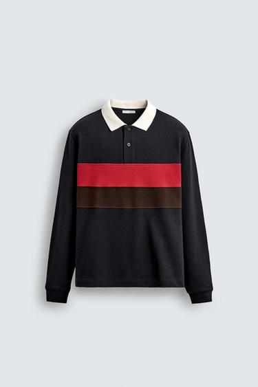CONTRAST STRIPE POLO SHIRT - Navy blue by Zara