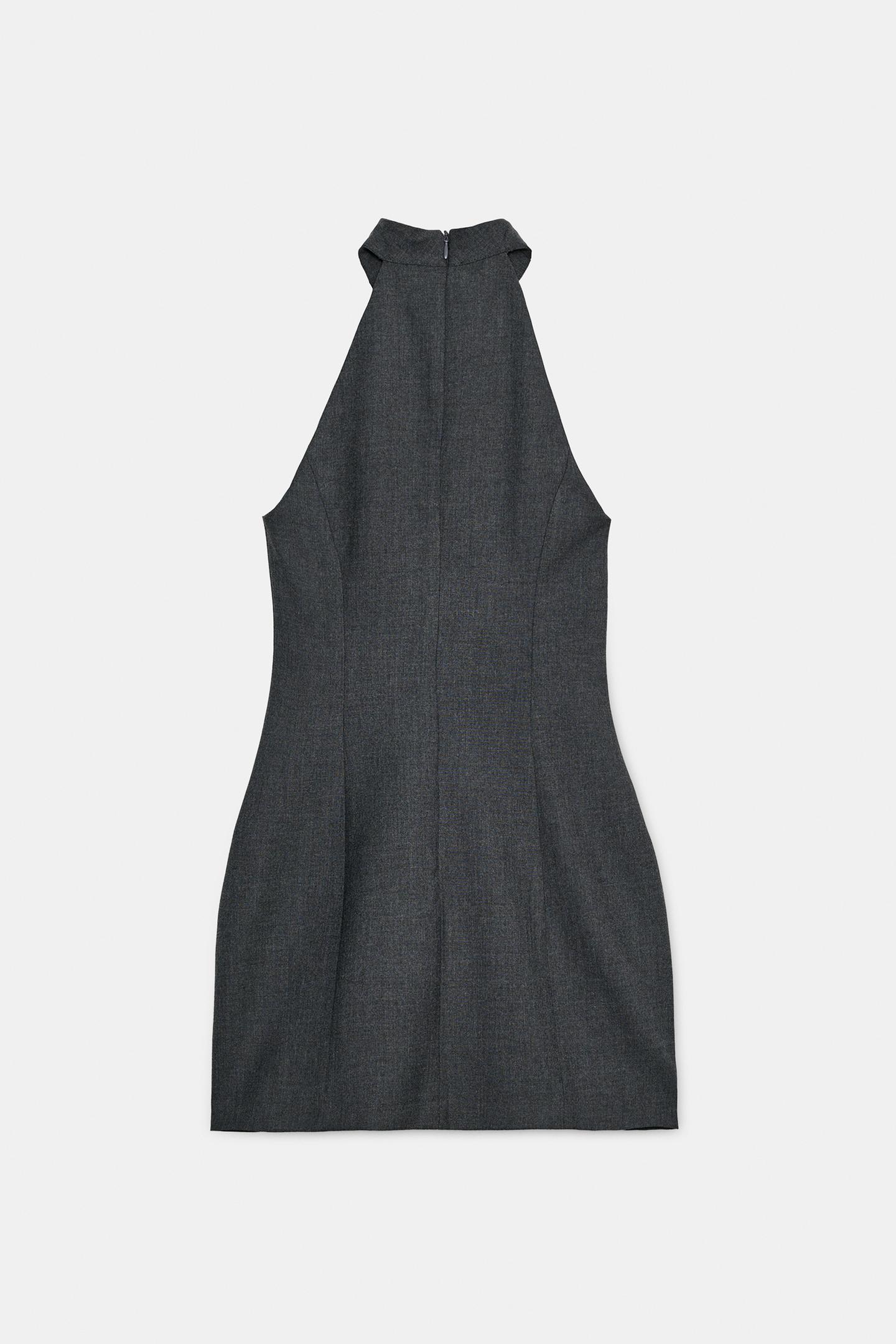 Женское платье Zara Mini Halter Dress with Bows, цвет: Угольный — фото 6