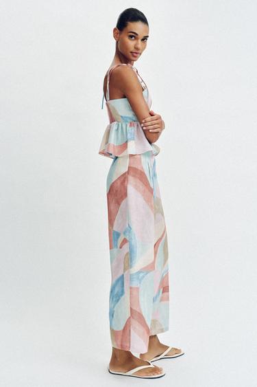 PRINTED WIDE-LEG TROUSERS - Multicoloured by Zara - Image 4