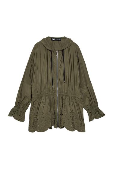 EMBROIDERED EYELET JACKET