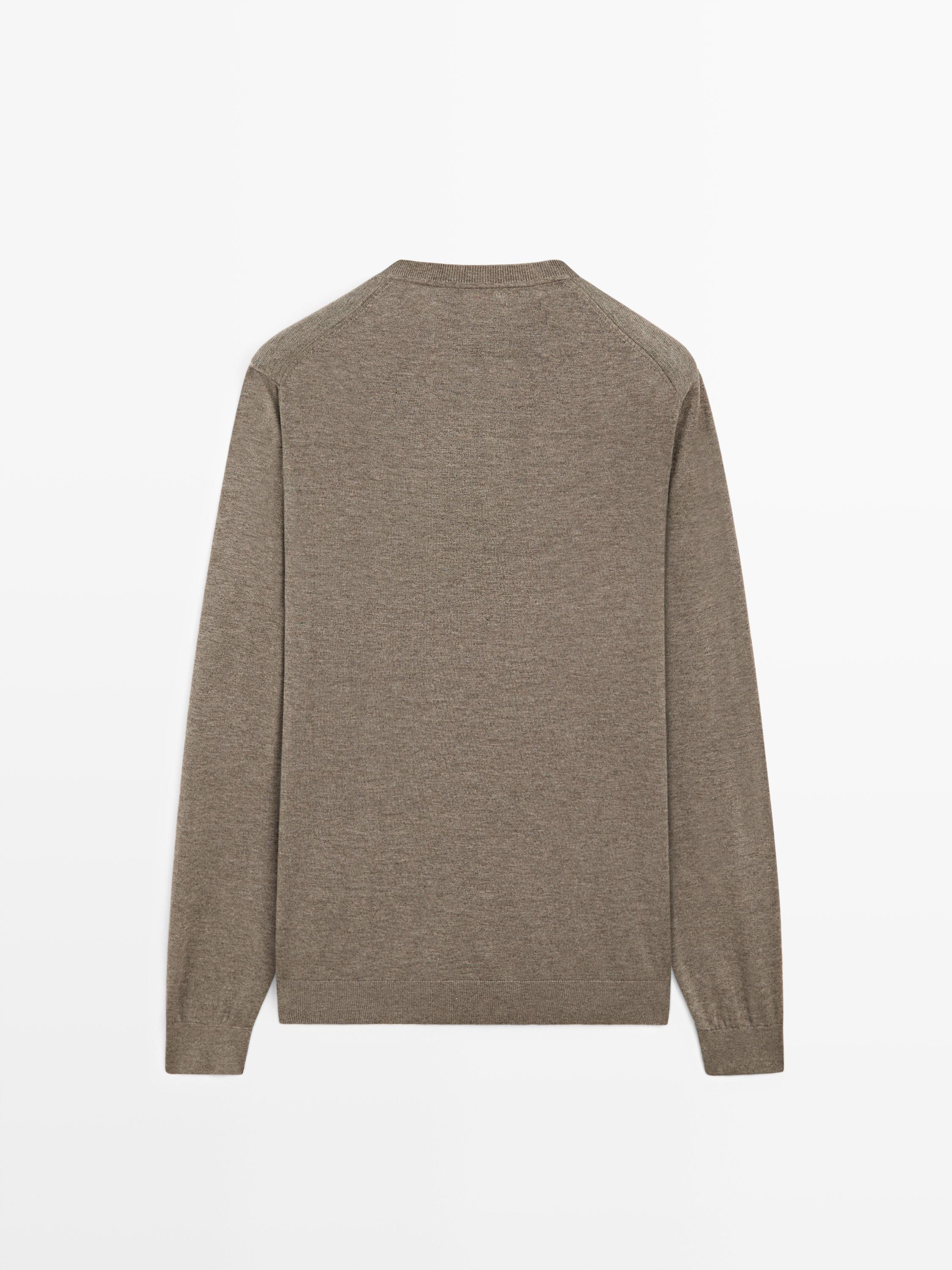 Pull col V en maille de coton mélang