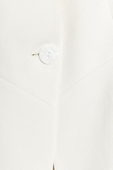 TAILORED BLAZER WITH SHOULDER PADS - Ecru by Zara - Image 8