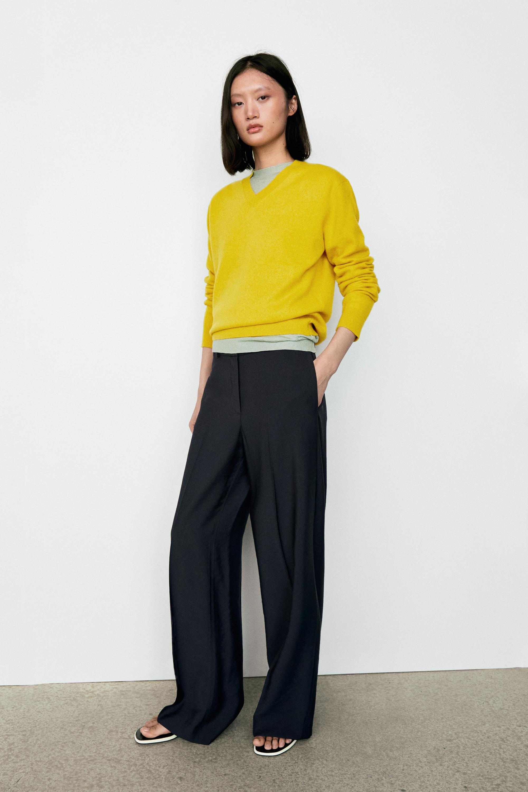 100% cashmere knit sweater — Lime green