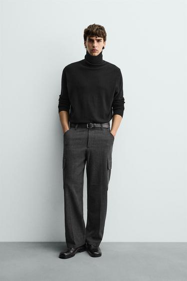 COMFORT STRAIGHT-LEG CARGO TROUSERS - Grey by Zara