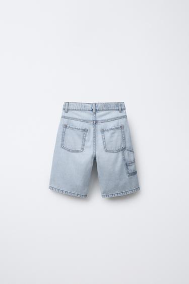 SKATER DENIM BERMUDA SHORTS - Light blue by Zara - Image 1